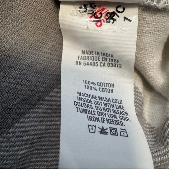 Aerie Anytime Fave Flannel Oversized Shirt Gray/White Gingham Womens Sz. XXS - Picture 7 of 7